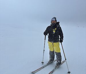 Person skiing in the snow