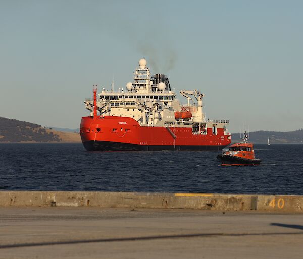 A large icebreaker on Hobart's River Derwent