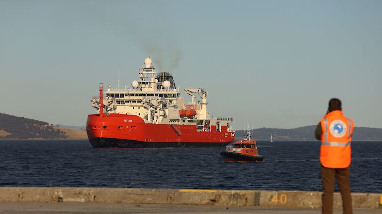 A large icebreaker on Hobart's River Derwent