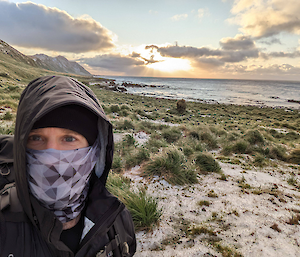 Jadon in the field - Macquarie Island 2023.