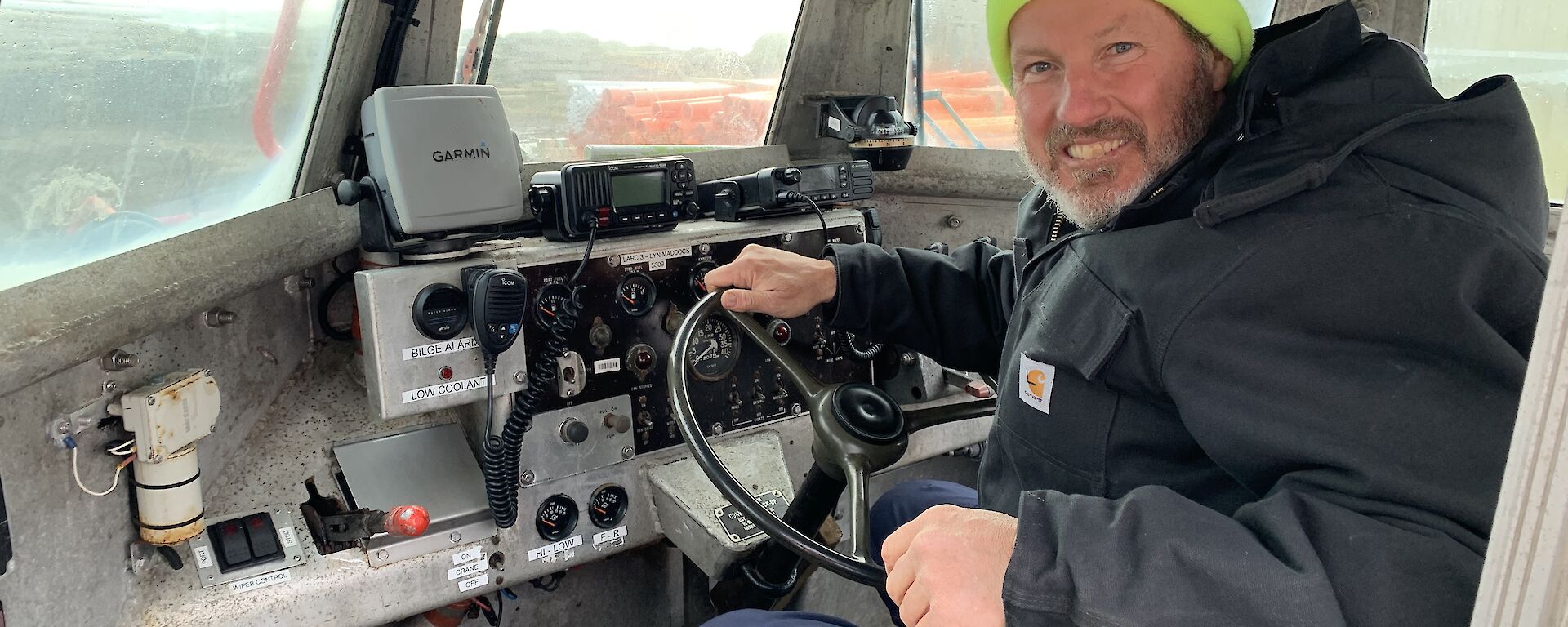 FTO pretending to be a LARC driver - Matt Roberts, Macquarie Island 2023.