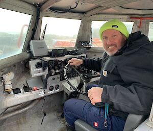 FTO pretending to be a LARC driver - Matt Roberts, Macquarie Island 2023.