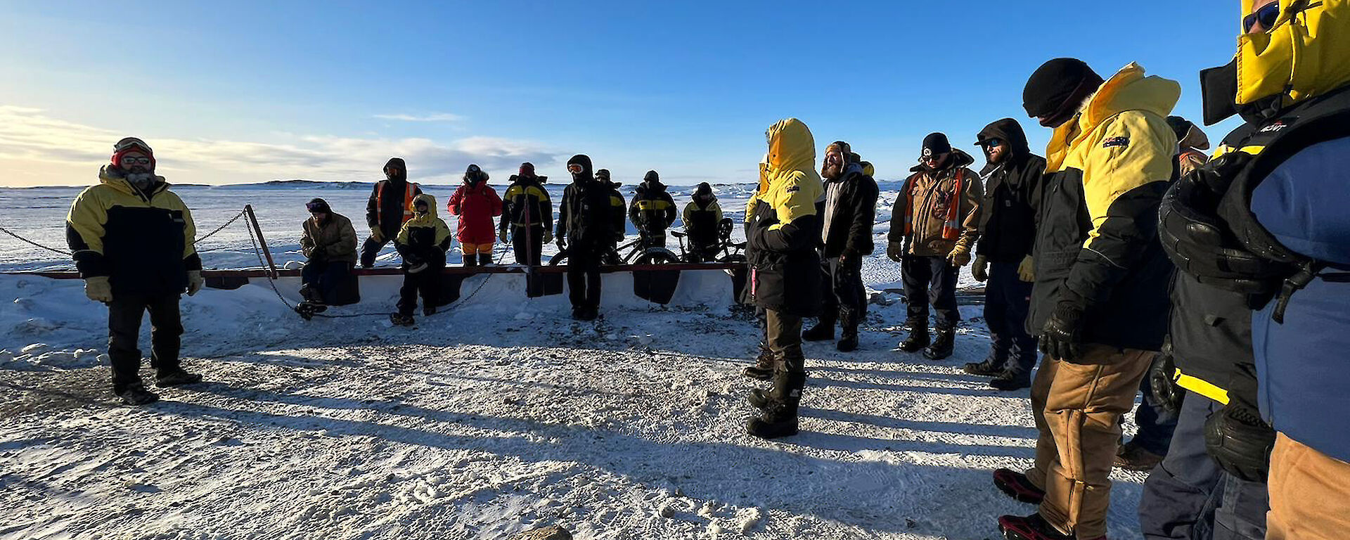 An outdoor gathering of expeditioners