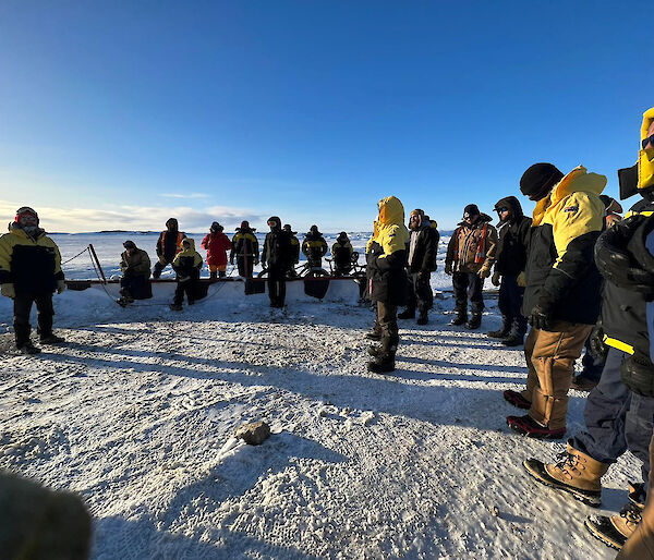 An outdoor gathering of expeditioners