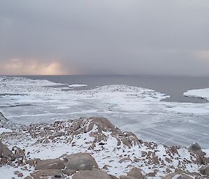 The coast near station. Sea ice forming.