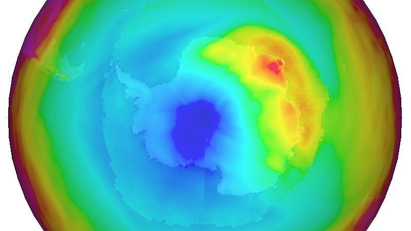 Graphic showing ozone hole