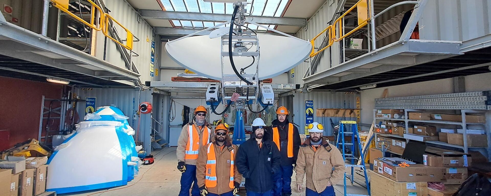 Our work team assembling the radome