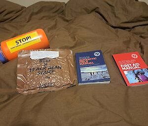 Dinner, Waste Bottle, and Survival Guides