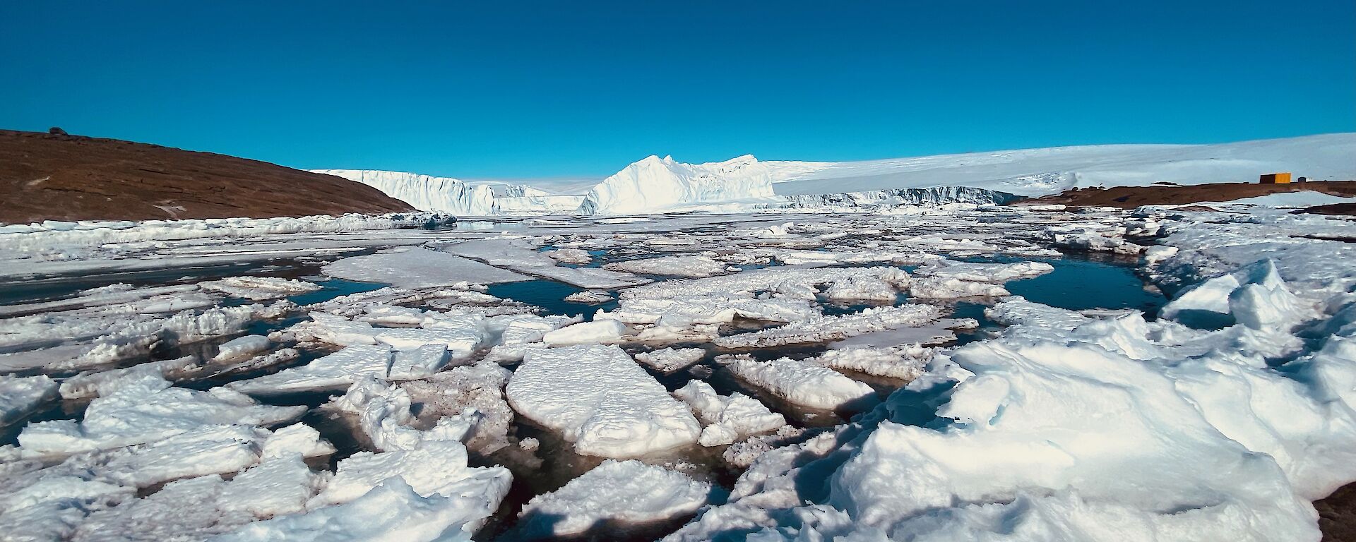 Sea Ice breaking out in the eastern bay at Mawson