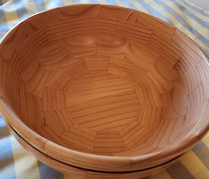 a handcrafted large fruit bowl