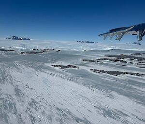 Flying over the islands NE of Mawson on arrival