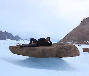 Balancing Rock on ice
