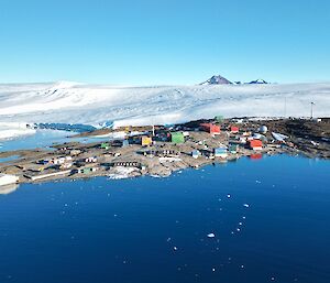 Aerial shot of Mawson Station