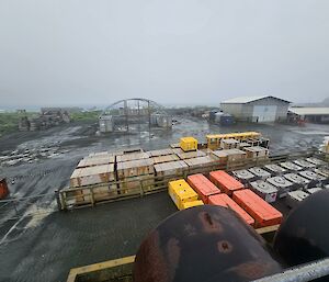 Pallets lined up outside