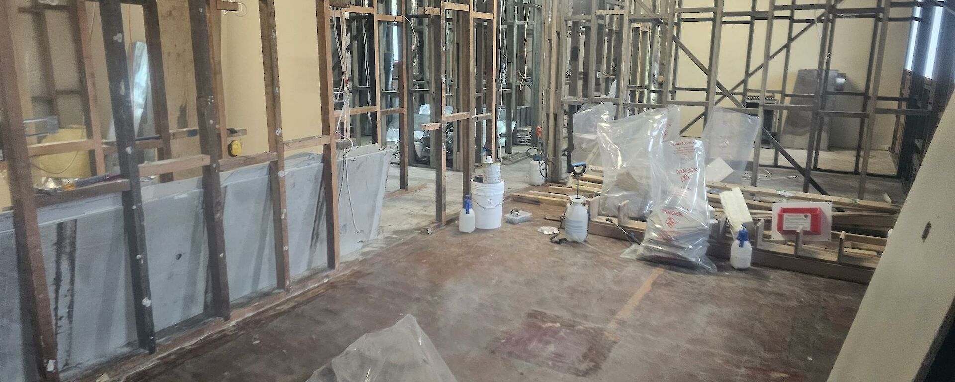 Inside of a building without walls
