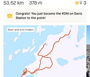 Strava App tracking my bike trip