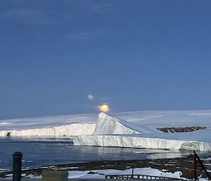 Moonlight landscape around Mawson station