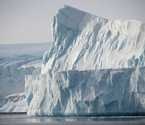 Ice cliffs along the coastline looking out from Mawson station