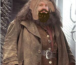 A 'doctored' photo of Braiden Richards showing his unruly hair before a visit to the Mawson barbers aka laundry