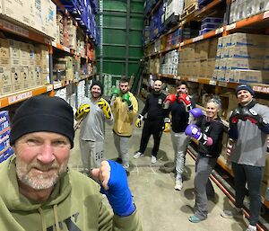 Deano self-captured image with the Casey crew at a morning boxing session