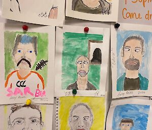 More portraits done on our  Thursday night art class held by Deano, watercoloured paints