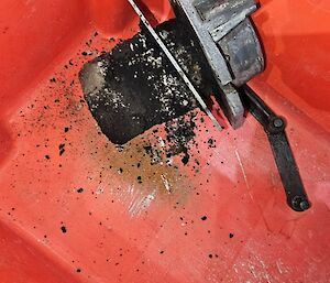 A very important unclean piece of the machine during its maintenance