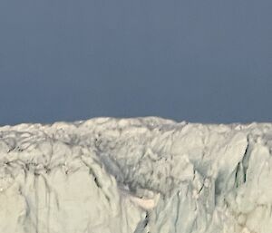 The white face of a glacier