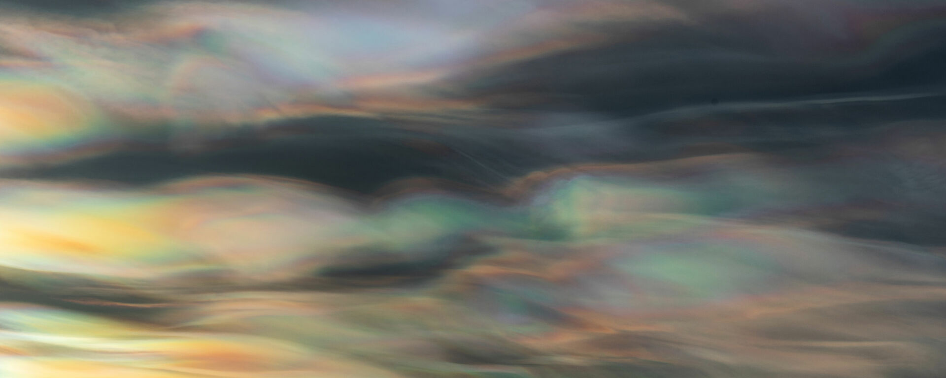 Rainbow coloured nacreous clouds over Mawson