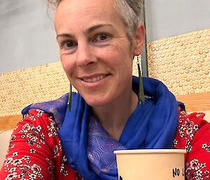 A self captured image of Billy with a cup of coffee in hand before heading to town.