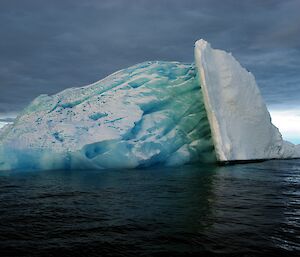 A white and blue iceberg
