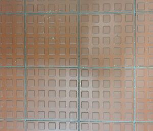 Kitchen tiles in terracotta with dimples