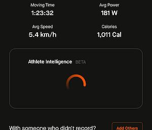 Specifications of the trip as recorded by Mapbox