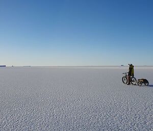 David on a bicycle looking out towards the north