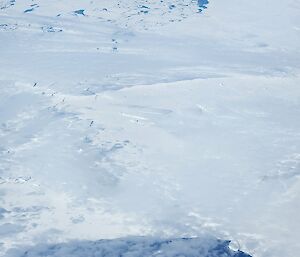 An aerial view of Antarctica taken on the flight into Wilkins Aerodrome
