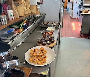 A selection of desserts on plates