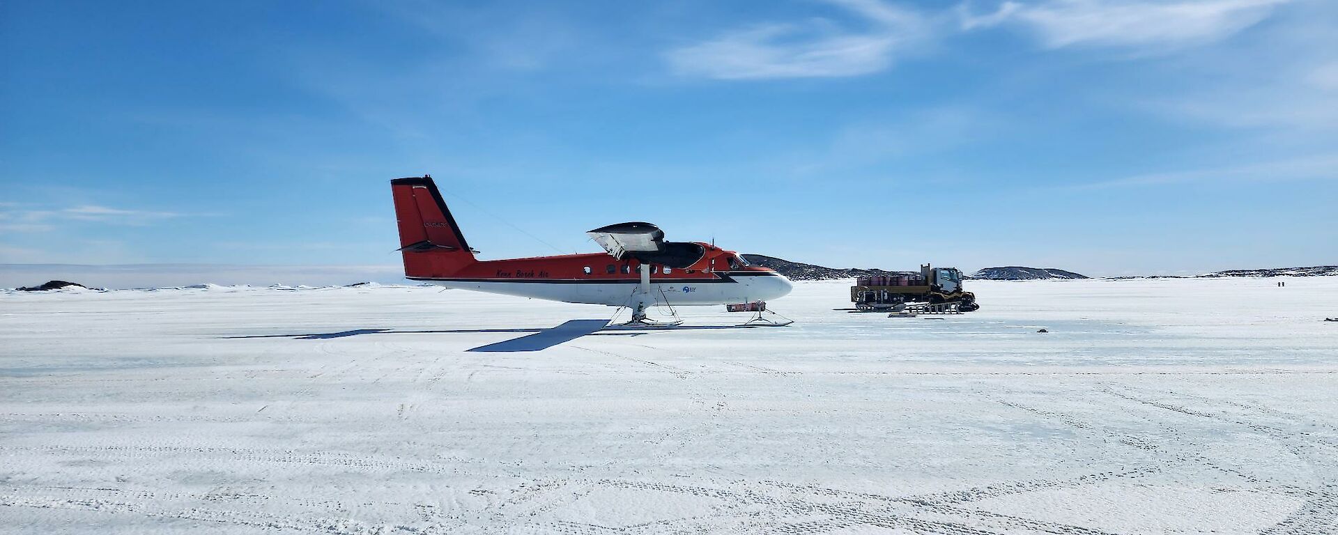 Twin Otter on sea ice runway