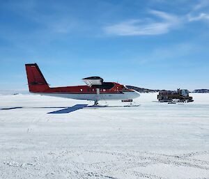 Twin Otter on sea ice runway