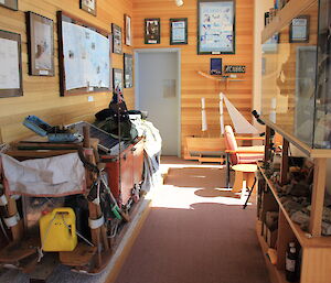 The Dog Room at Mawson with artefacts from when dogs were used for transport on station