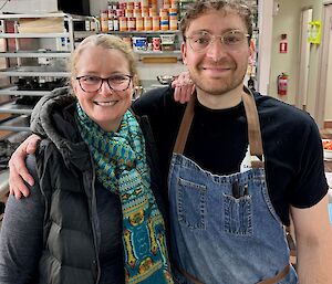 The current Chef Mike Morsello and Dr Jan at Mawson this week