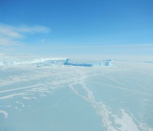 Thin sea-ice to the west of Oom Island towards Ledingham depot and Fold Island on the Mawson coast.