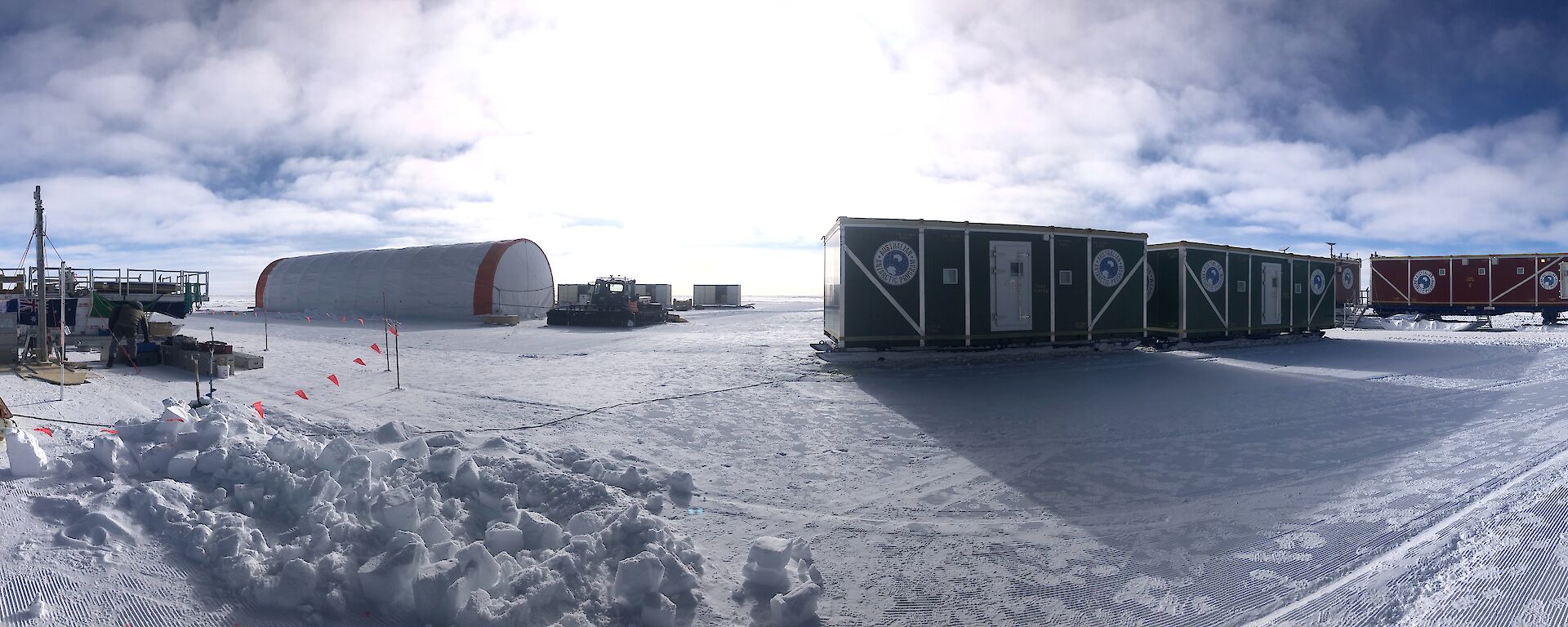 Panoramic view of the field camp