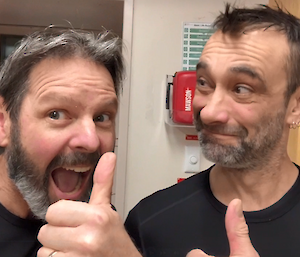 Peter and Jason, one of the BoM observers giving the thumbs up in a selfie
