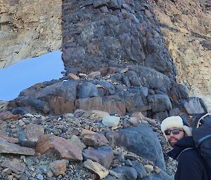 A geological feature on a rock