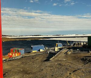 A view of Horseshoe harbour showing it now clear of sea-ice except for at the foot