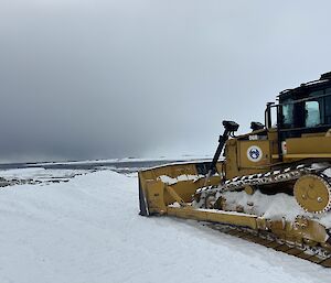 Image of Plant equipment. Snow covered ground and a moody grey sky.