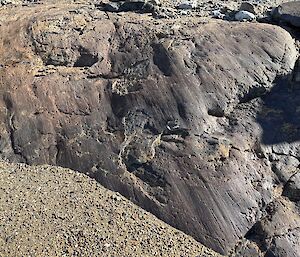 A polished rock face
