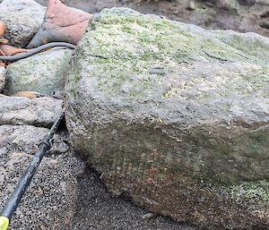 Line markings on a rock