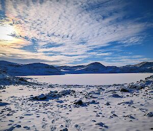 A landscape shot of Antarctica