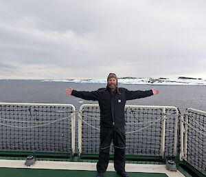 An expeditioner on board