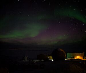 An aurora over Antarctica